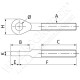 Oeillet fileté externe droit - M6 - Longueur 30mm