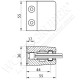 Pince à verre en inox pour plat - Dimension 55x55 (épaisseur verre 44/2)