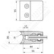 Pince à verre en inox pour tube de diamètre 42,4 - Dimension 55x55 (épaisseur verre 55/2)