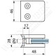 Pince à verre en inox pour tube de diamètre 42,4 - DImension 48x46 (epaisseur verre 33/2)