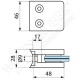 Pince à verre en inox pour tube de diamètre 42,4 - DImension 48x46 (epaisseur verre 33/2)