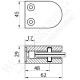 Pince à verre en inox pour plat - Dimension 62x45 (épaisseur verre 44/2)