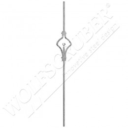 Barreau carré de 12mm avec ornement