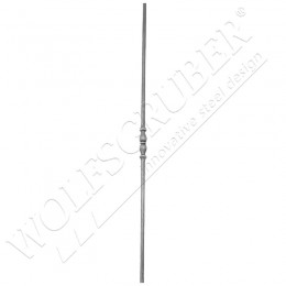 Barreau en fer forgé diamètre 12mm, Longueur 1000mm - 1 double noeud