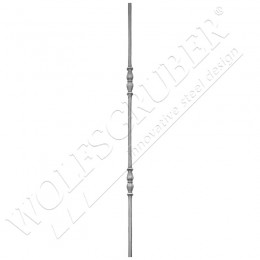 Barreau en fer forgé diamètre 12mm, Longueur 1000mm - 2 double noeud