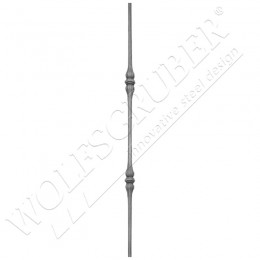 Barreau en fer forgé diamètre 12mm, Longueur 1000mm - 2 noeuds