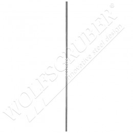 Barreau carré de 12mm, Longueur 1000mm - 1 torsade