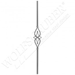 Barreau de diamètre 12mm, Longueur 1000mm avec ornement