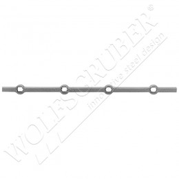 Traverse à trous en fer forgé - Carré de 12mm