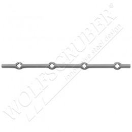 Traverse à trous en fer forgé - Losange de 14mm