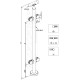 Montant en inox avec supports pinces à verre - Fixation au sol