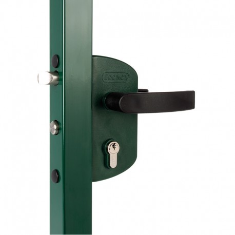 Serrure pour portillon de jardin avec coffre couleur vert 