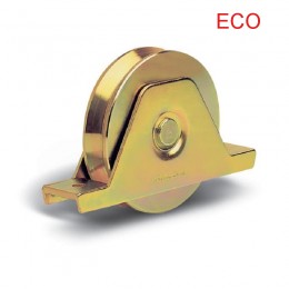 Roue éco 2 roulements avec support plié interne - Ø140 - Gorge V