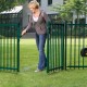 Gâche pour portillon de jardin avec profil carré et plaque couleur vert