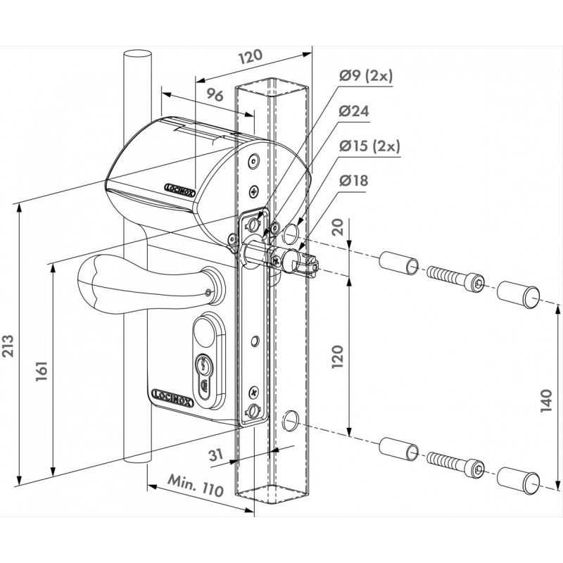 Serrure à code à pistons radiaux 4810