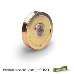 Roue 2 roulements pour axe graisseur Ø180 - Gorge V