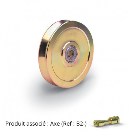 Roue 2 roulements pour axe graisseur Ø160 - Gorge V