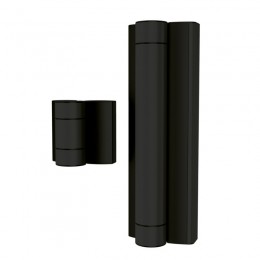 Charnière avec ferme-portillon motorisé intégré - Noir 9005 - MAGNUS LOCINOX