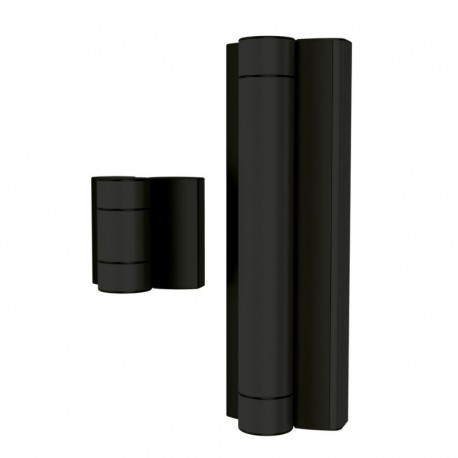 Charnière avec ferme-portillon motorisé intégré - Noir 9005 - MAGNUS LOCINOX