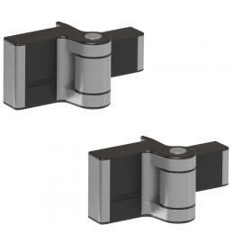 Charnière 180° réglable sur 2 dimensions - RAL ARGENT