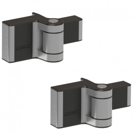Charnière 180° réglable sur 2 dimensions - RAL ARGENT