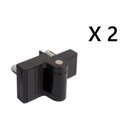Charnière 180° réglable sur 2 dimensions - RAL 9005