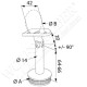 Support de main courante articulé avec plaque pour tube rond - Diamètre 42,4