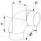 Coude arrondi à 90° - Pour tube diamètre 42,4