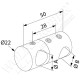 Double support de lisse traversant - Diamètre 16,5