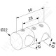 Double support de lisse traversant - Diamètre 16,5