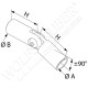 Coude en inox réglable pour lisse - Diamètre 12,3