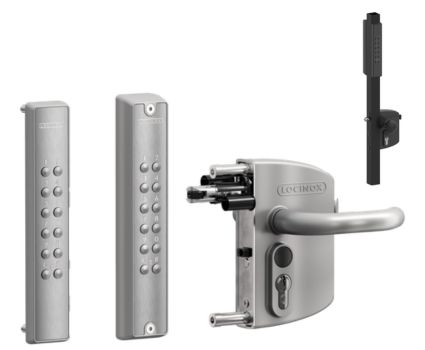 VOLTA LOCINOX– serrure à code avec module batterie externe, existe en argent et en noir